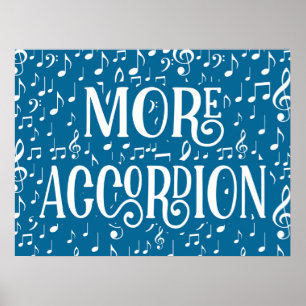Mehr Accordion - Blaue weiße Musik Poster