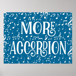 Mehr Accordion - Blaue weiße Musik Poster