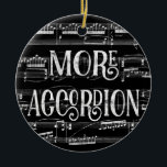 Mehr Accordion Chalkboard - Schwarz-weiße Musik Keramik Ornament<br><div class="desc">Ein gepflegtes Mehr Accordion Design mit Chalkboard-Effekt mit musikalischem Notenhintergrund in Schwarz und Weiß.</div>