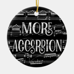 Mehr Accordion Chalkboard - Schwarz-weiße Musik Keramik Ornament