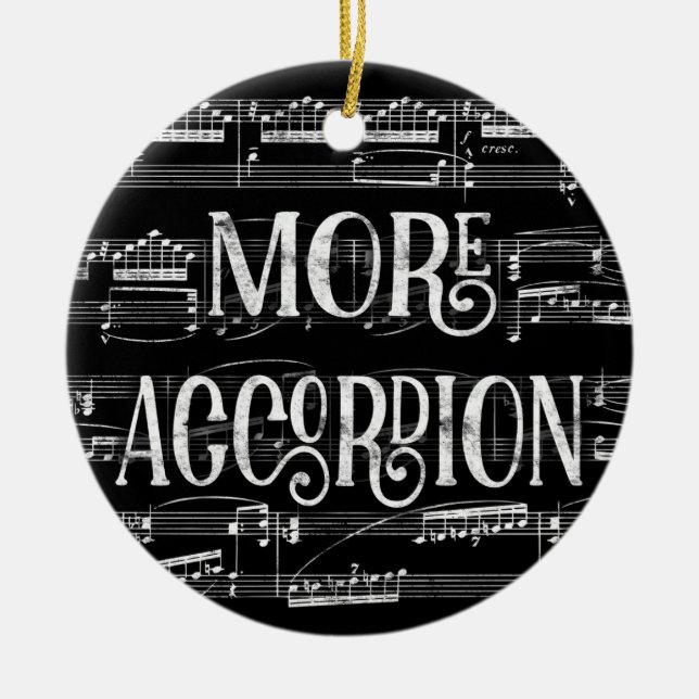 Mehr Accordion Chalkboard - Schwarz-weiße Musik Keramik Ornament (Vorne)