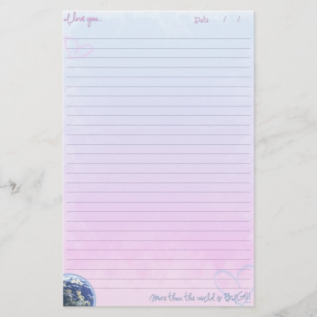 Mehr als die Welt ist groß Briefpapier (Vorderseite)