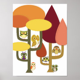 Mehr als ein Hoot im MCM-Holzplakat Poster