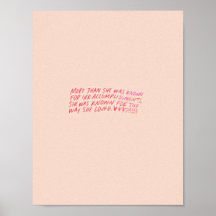 mehr als sie für ihre Leistungen bekannt war, Poster