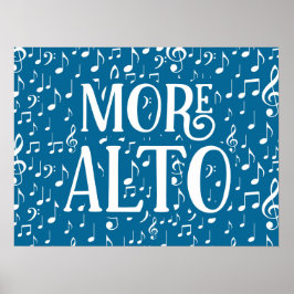 Mehr Alto - Blue White Singer Poster
