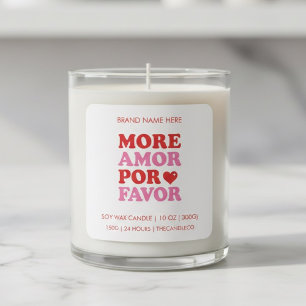 Mehr Amor Por Favor Kerze – Romantischer Valentins Quadratischer Aufkleber