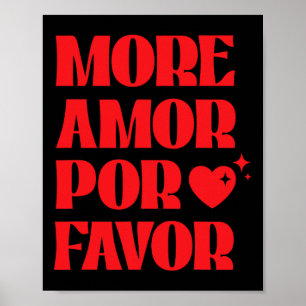 Mehr Amor Por Favor' Retro-Liebe-Valentinstag-Ästh Poster