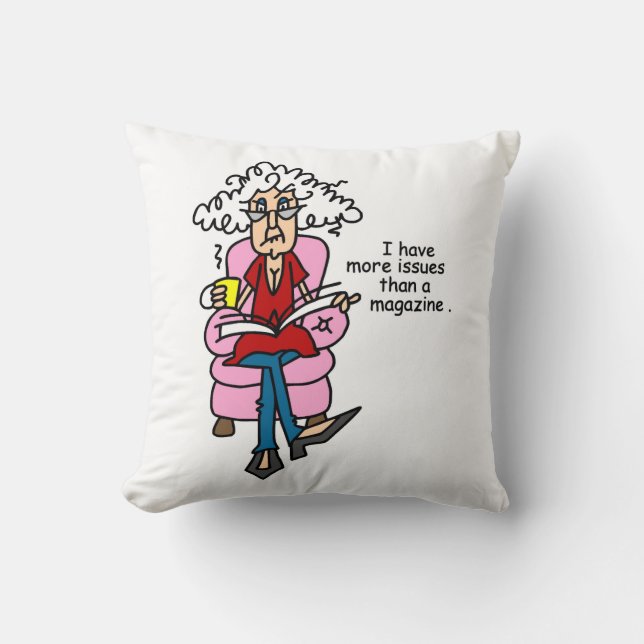 Mehr Ausgaben als ein Magazin-Spaß Kissen (Vorderseite)