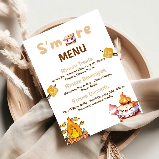 Mehr Bar Menu Sign Smore Bar S'mores Station Out Menükarte (Von Creator hochgeladen)