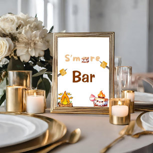 Mehr Bar Menu Sign Smore Bar S'mores Station Out Poster
