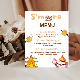Mehr Bar Menu Sign Smore Bar S'mores Station Out Sockelschild