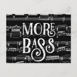 Mehr Bass Chalkboard - Schwarz-weiße Musik Postkarte