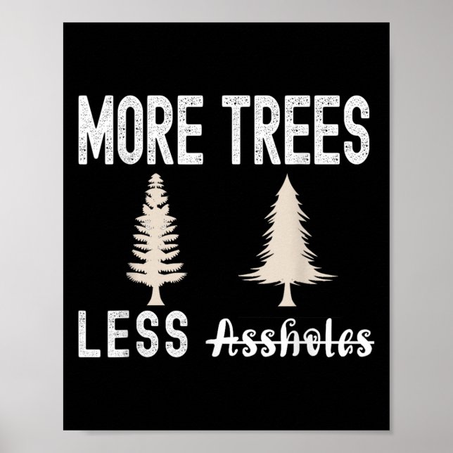Mehr Bäume weniger Löcher hässlicher Weihnachtspul Poster (Vorne)