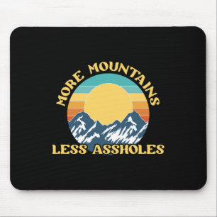 Mehr Berge weniger Löcher Vintage-Sonnenuntergang Mousepad