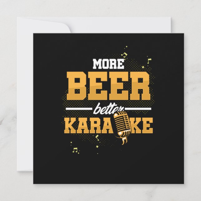 Mehr Bier besser Karaoke Mikrofon Gesang Geschenk Einladung (Vorderseite)