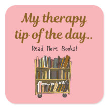 Mehr Bücher lesen – Buchliebhaber-Therapie-Aufkleb