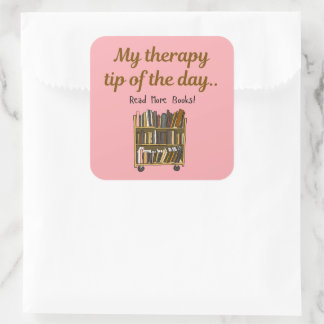 Mehr Bücher lesen – Buchliebhaber-Therapie-Aufkleb Quadratischer Aufkleber