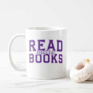 Mehr Bücher lesen Purple Varsity Leser Bookworm Kaffeetasse