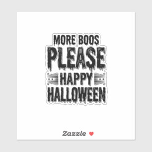 Mehr Buhs bitte Vintage-Halloween-Typografie-Desi Aufkleber