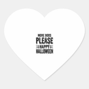 Mehr Buhs bitte Vintage-Halloween-Typografie-Desi Herz-Aufkleber