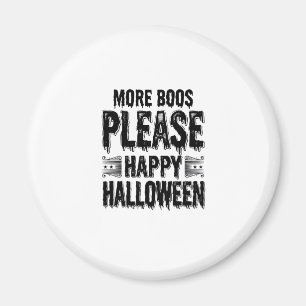 Mehr Buhs bitte Vintage-Halloween-Typografie-Desi Magnet