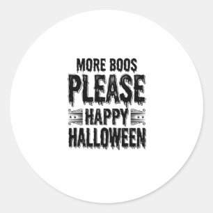 Mehr Buhs bitte Vintage-Halloween-Typografie-Desi Runder Aufkleber