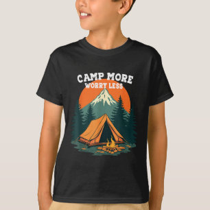 Mehr campen, weniger Sorgen Camping-Retro-Design  T-Shirt