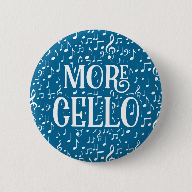 Mehr Cello - Blue White Music Button (Vorderseite)