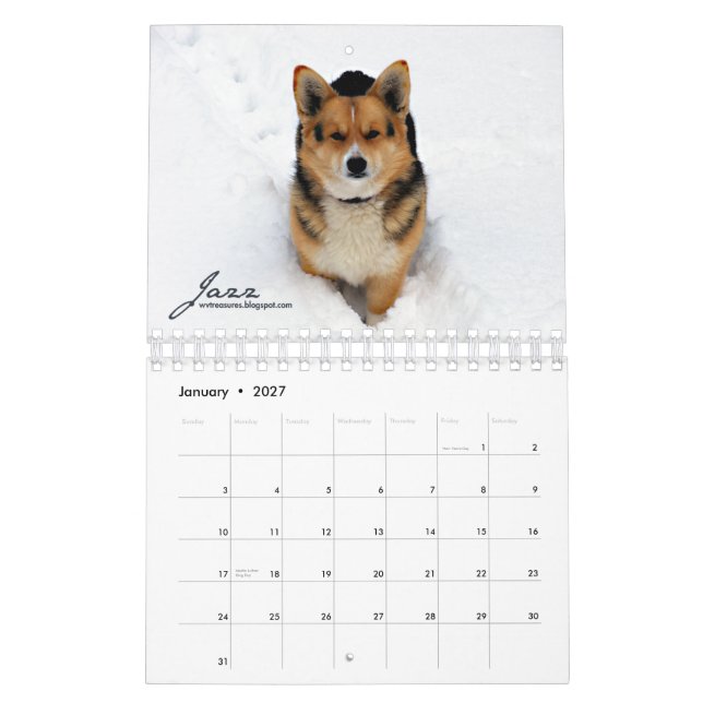 Mehr Corgis-(mit Blogs) Minikalender Kalender (Jan 2027)