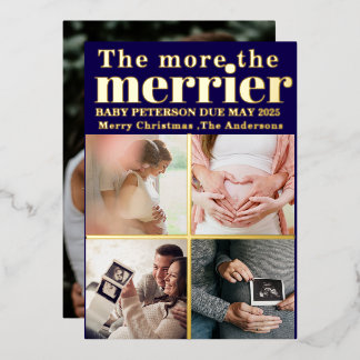Mehr dazu die Merrier Modern Christmas Pregnancy Folieneinladung