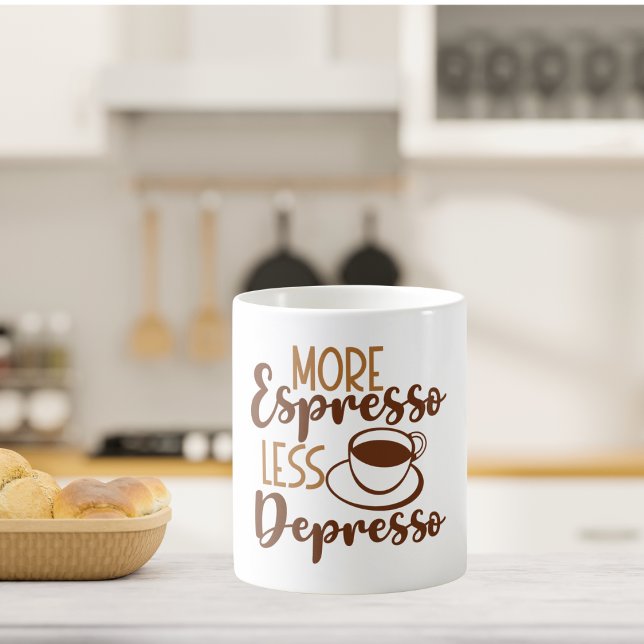 Mehr Espresso weniger Depresso Kaffeetasse (Von Creator hochgeladen)
