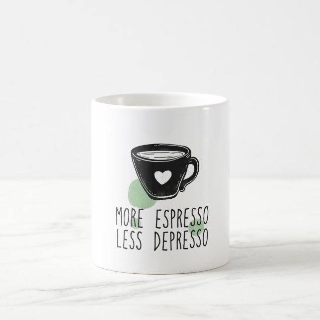 Mehr Espresso weniger Depresso Kaffeetasse (Mittel)