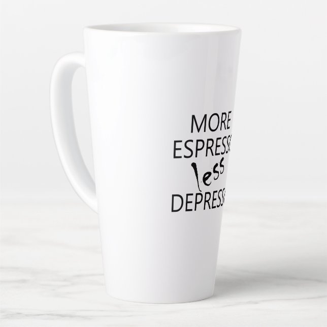 Mehr Espresso weniger Depresso Milchtasse (Linke Ecke)