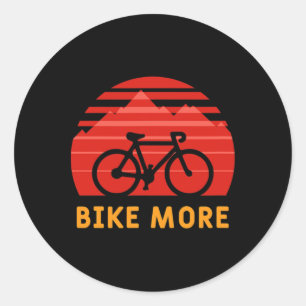 Mehr Fahrradfahren und Radfahren Fan Tee Rot Retro Runder Aufkleber