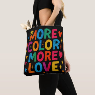 Mehr Farbe Mehr Liebe Spielerei Regenbogen-Typogra