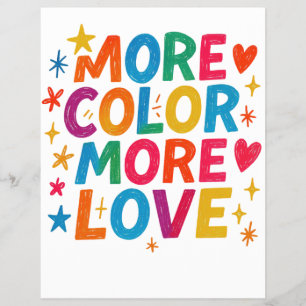 Mehr Farbe Mehr Liebe Spielerei Regenbogen-Typogra Flyer