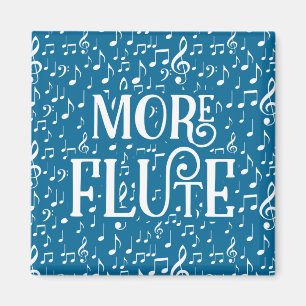 Mehr Flute - Blaue weiße Musik Magnet