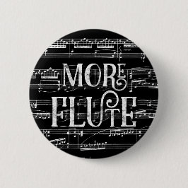 Mehr Flute Chalkboard - Schwarz-weiße Musik Button