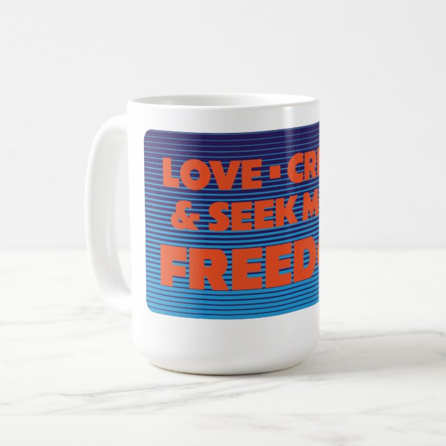 Mehr Freiheit Retro Kaffeetasse (Vorderseite Links)