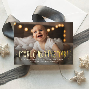 Mehr Freude dieses Jahr lustiges Weihnachtsfoto Folien Feiertagskarte