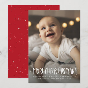 Mehr Freude in diesem Jahr süße Foto-Weihnachtskar Feiertagskarte