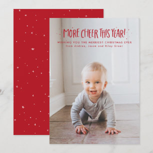 Mehr Freude in diesem Jahr süße Foto-Weihnachtskar Feiertagskarte