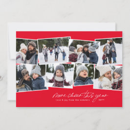 Mehr Fröhlichkeit in diesem Jahr 8-Foto Collage Feiertagskarte