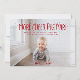 Mehr Fröhlichkeit in diesem Jahr Spaß ein Foto Rot Feiertagskarte