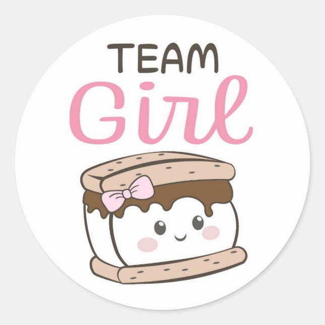 Mehr Geschlecht offenbart Team Girl Aufkleber (Vorderseite)