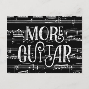 Mehr Gitarre Schultafel - Schwarz Weiße Musik Postkarte