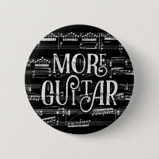 Mehr Guitar Chalkboard - Schwarz-weiße Musik Button