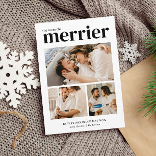 Mehr ist fröhlicher Moderne Weihnachts-Schwangersc Feiertagskarte
