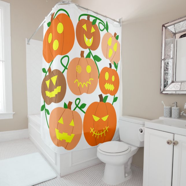 Mehr Jack-o-Lanterns Duschvorhang (Beispiel)