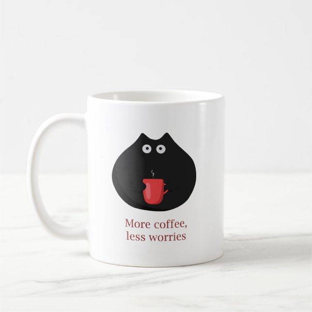 Mehr Kaffee weniger Sorgen Kaffeetasse (Links)